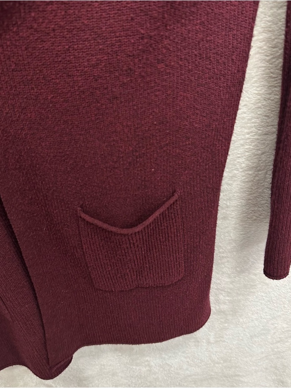 T Tahari women’s long line cardigan sweater open front wine red medium casual - Picture 4 of 8